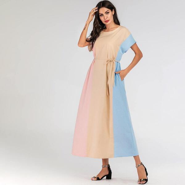 

Cut And Sew Knot Side Dress, Multicolor
