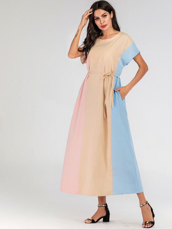 

Cut And Sew Knot Side Dress, Multicolor