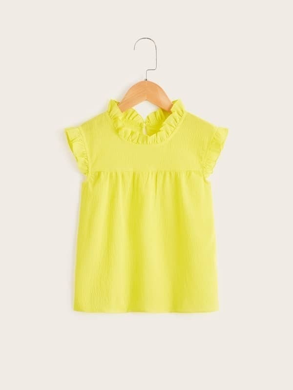 

Plus Keyhole Back Frill Trim Blouse