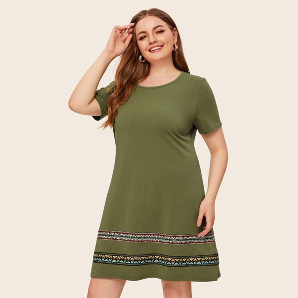 

Plus Tribal Print Tee Dress