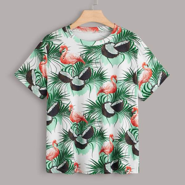 

Plus Flamingo & Coconut Print Tee
