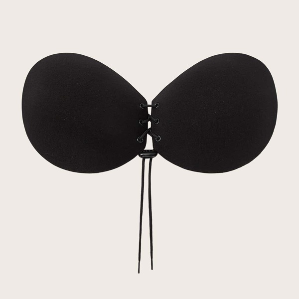 

Plus Lace-Up Self Adhesive Bra, Black
