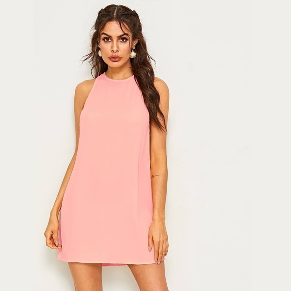 

Keyhole Back Tunic Tank Dress