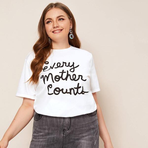 

Plus Slogan Print Tee