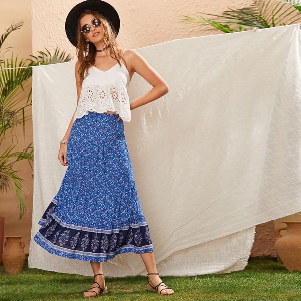 

Ditsy Floral Print Skirt, Multicolor