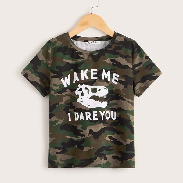 

Boys Mixed Print Camo Tee