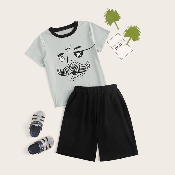 

Boys Figure Print Pajama Set