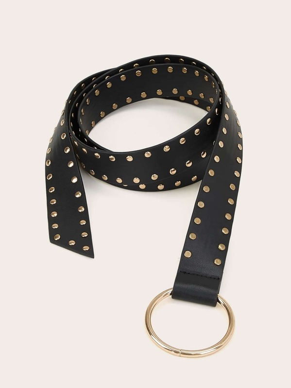 

Studded Decor Waist Belt, Black