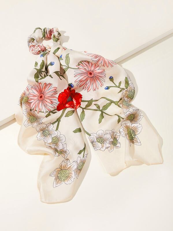 

Flower Pattern Hair Scrunchie Scarf 1pc, Multicolor