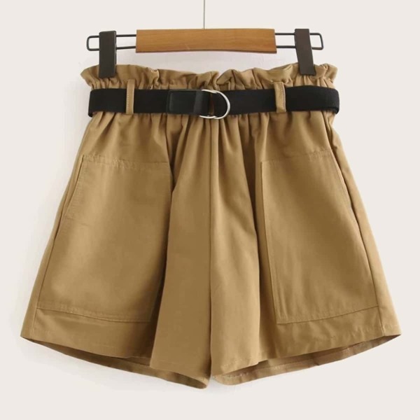 

Frill Waist Belted Cargo Shorts