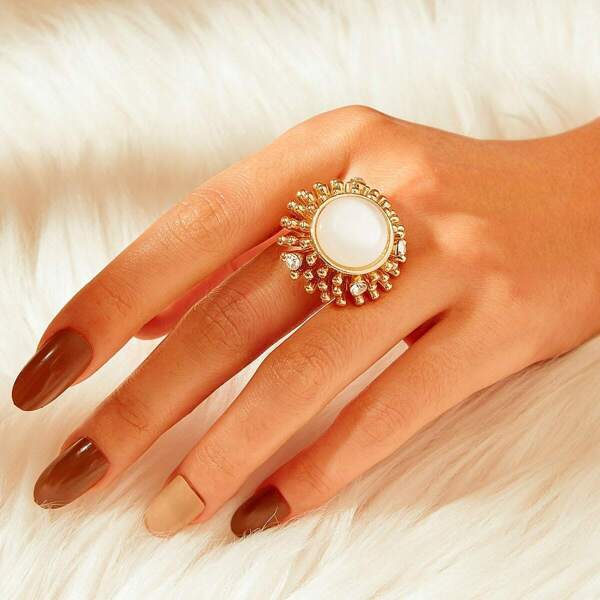 

Sun Star Button Ring 1pc