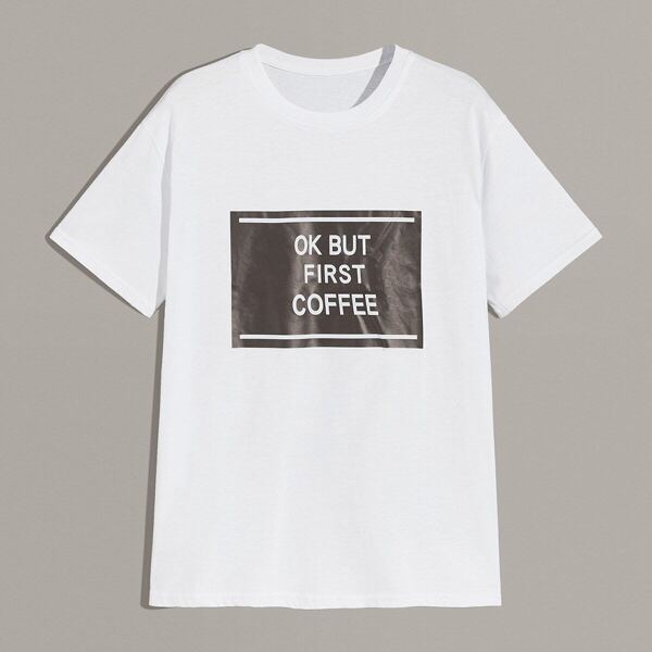

Men Letter Print Tee