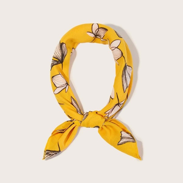 

Leaf Pattern Bandana, Yellow