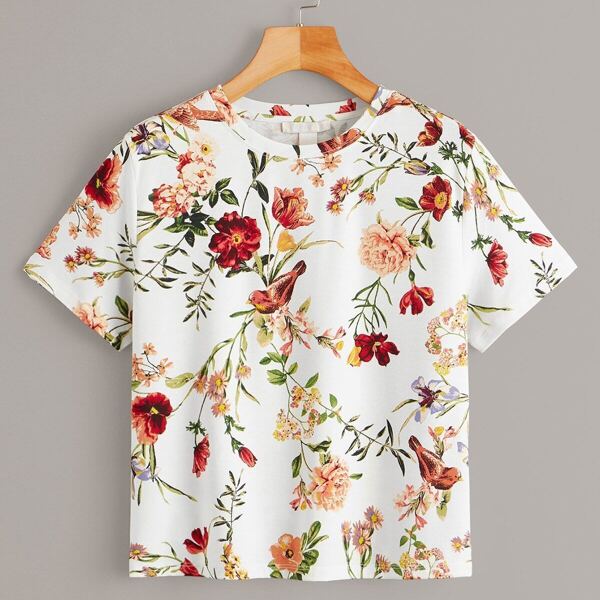 

Allover Floral Print Tee