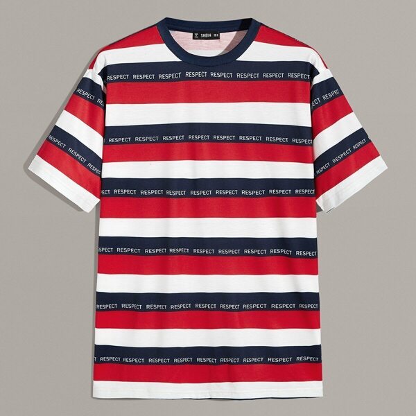 

Men Striped and Letter Tee