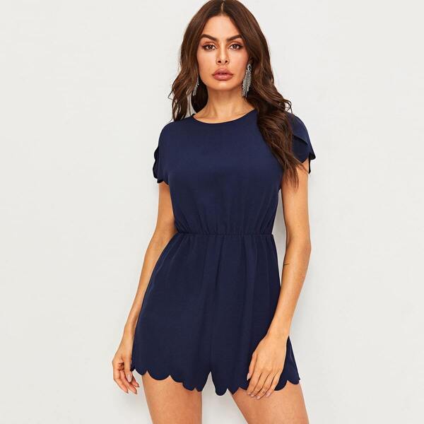 

Scallop Edge Petal Sleeve Romper