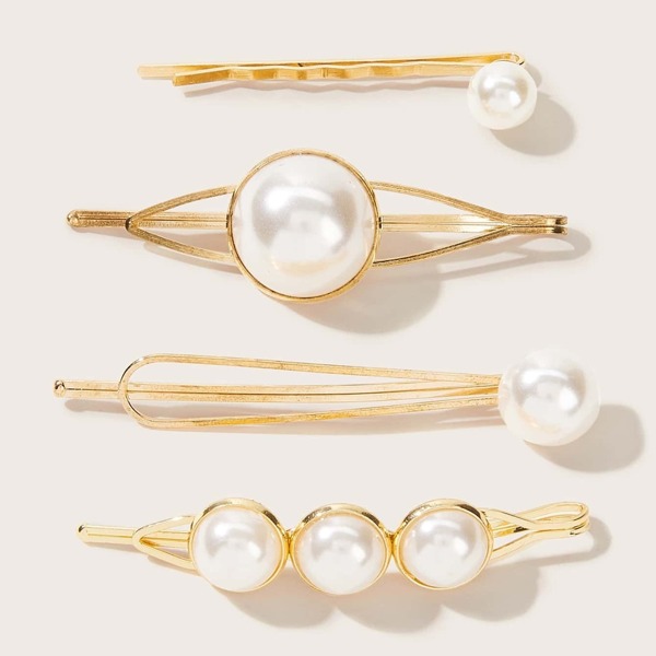 

Faux Pearl Decor Hairpin 4pcs