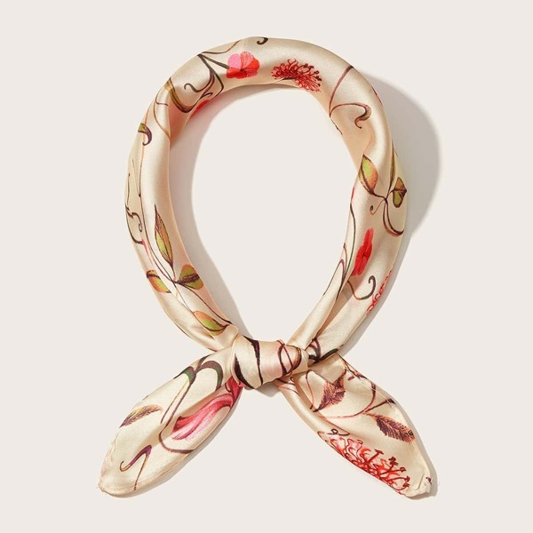 

Floral Pattern Satin Bandana