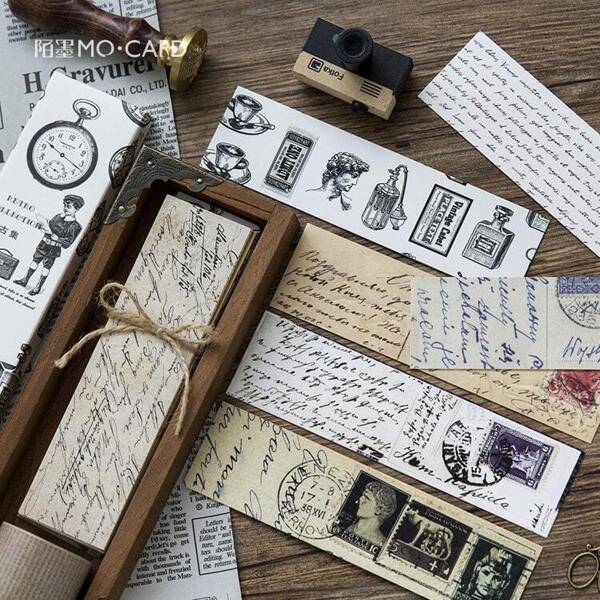 

Vintage Letter Print Bookmark 30pcs