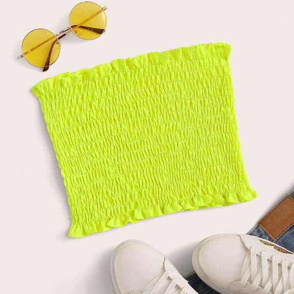

Neon Lime Shirred Tube Top