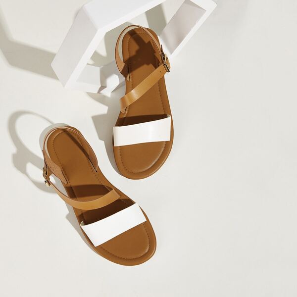 

Buckle Strap Open Toe Sandals, Multicolor
