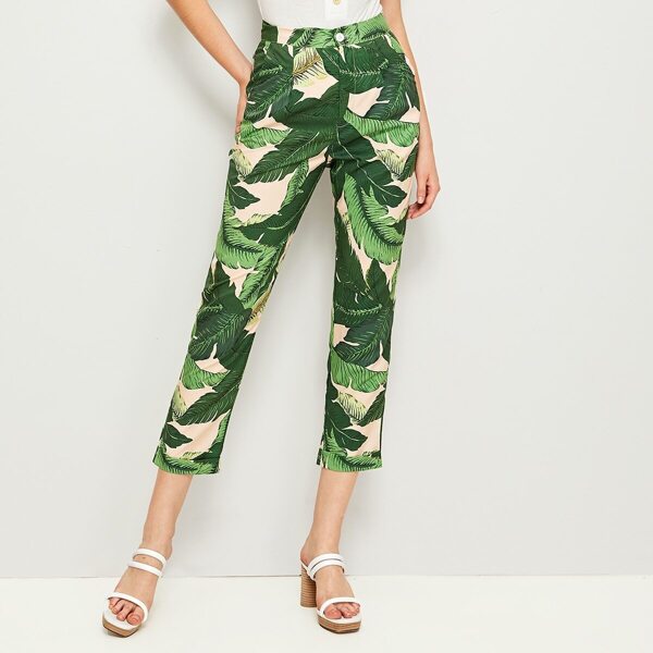 

Tropical Print Crop Cigarette Pants