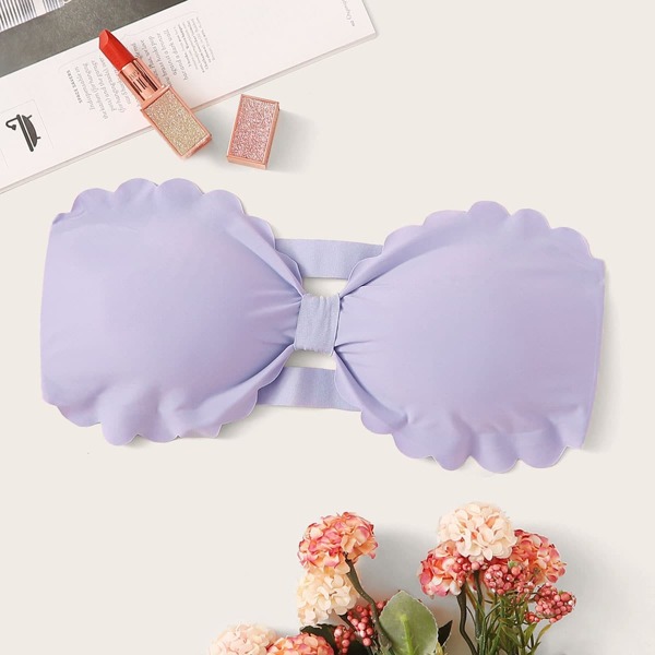 

Scalloped Trim Bandeau Bra