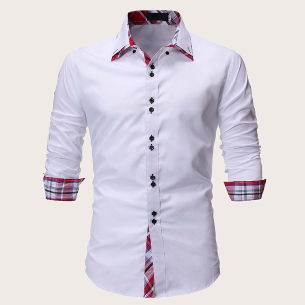 

Men Contrast Random Plaid Shirt
