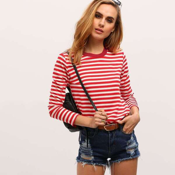 

Contrast Binding Stripe Tee