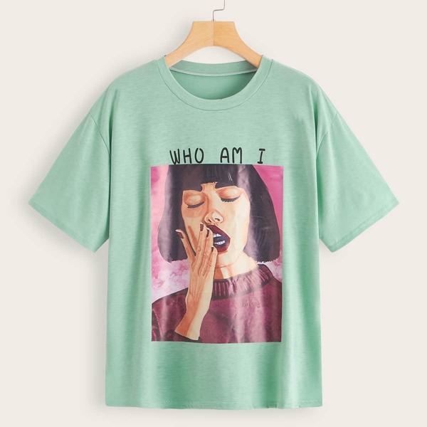 

Figure & Letter Print Tee