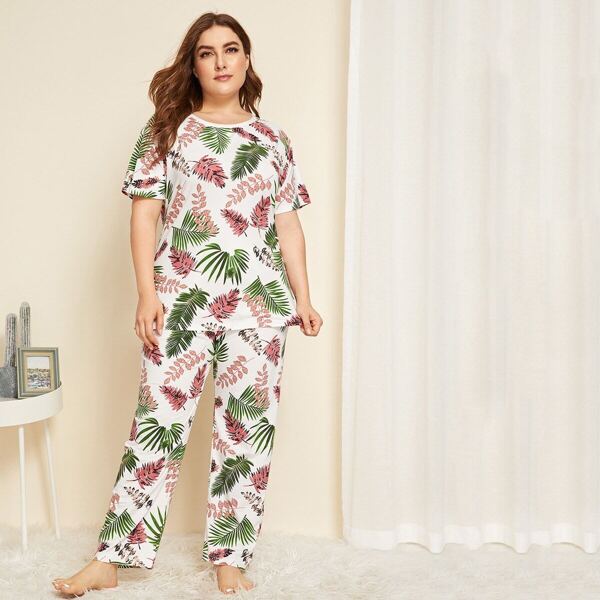 

Plus Tropical Short Sleeve Pajama Set