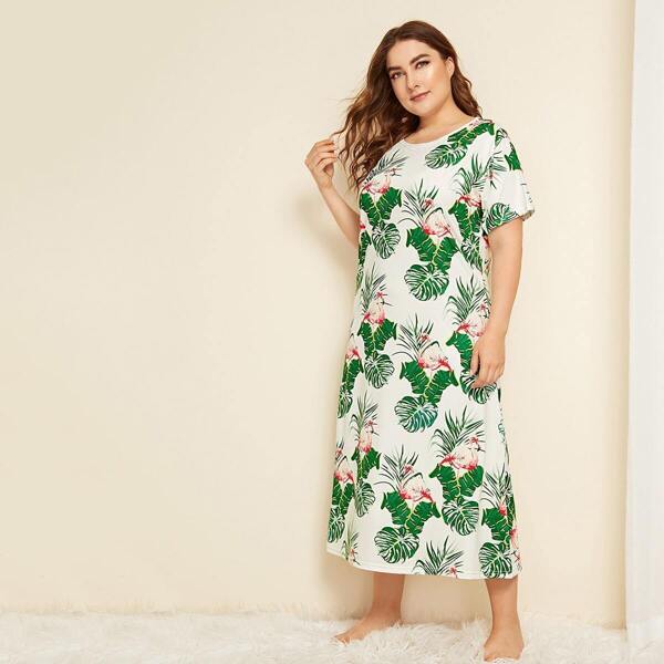 

Plus Tropical Short Sleeve Night Dress