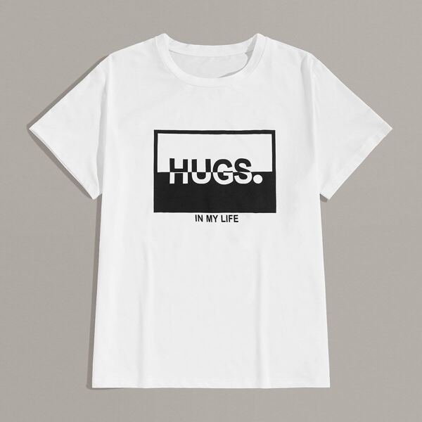 

Men Letter Print Tee