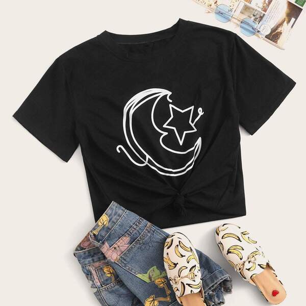 

Moon & Star Print Tee