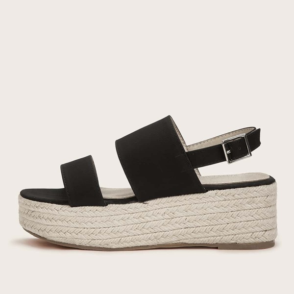 

Open Toe Buckle Strap Wedges