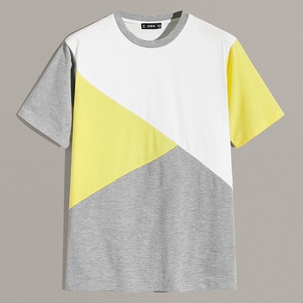 

Men Cut-and-sew Contrast Neck Top