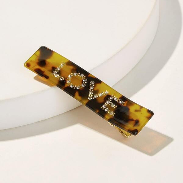 

Rhinestone Engraved Tortoiseshell Pattern Hair Clip
