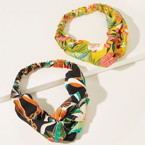 

Floral Pattern Pleated Headband, Multicolor