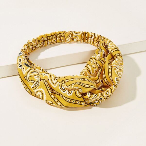 

Paisley Pattern Pleated Headband, Multicolor