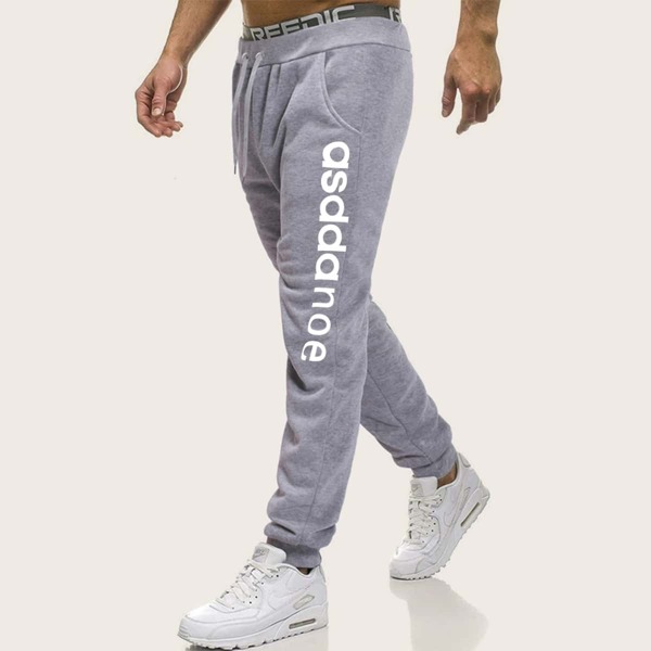 

Men Letter Graphic Drawstring Waist Sweatpants, Grey