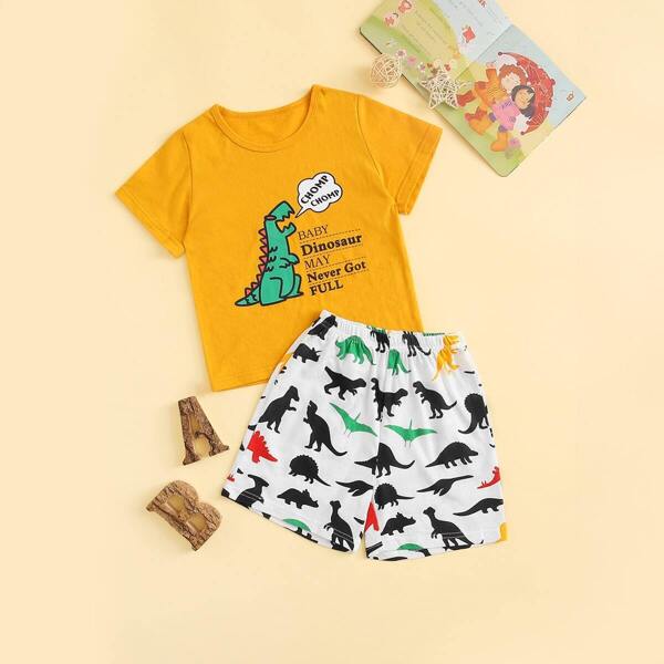 

Toddler Boys Dinosaur & Letter Graphic Pajama Set, Multicolor