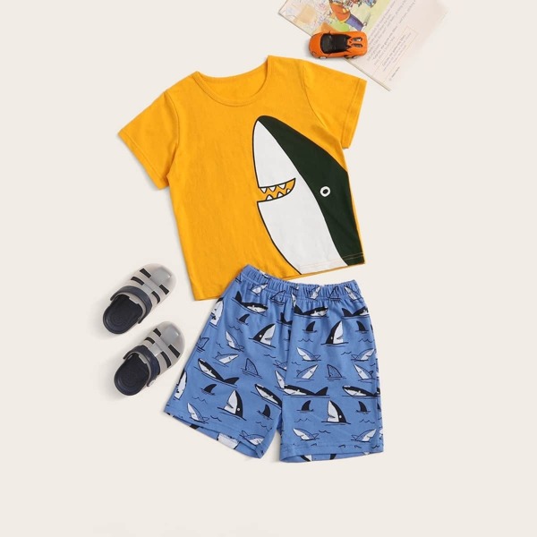 

Toddler Boys Shark Print Pajama Set, Multicolor