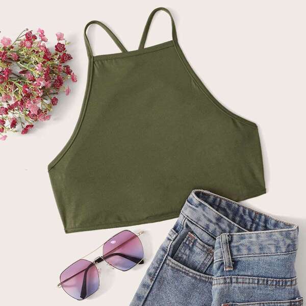 

Lace Up Backless Cami Top