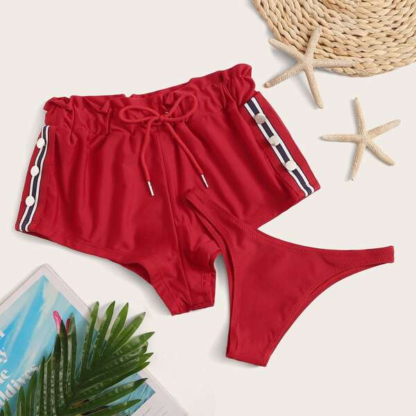

High Cut With Drawstring Shorts Swimming Panty 2pack