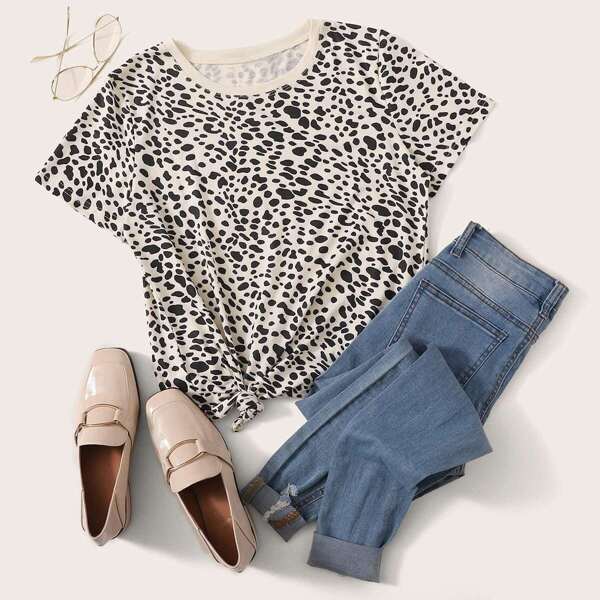 

Dalmatian Print Tee, Black and white