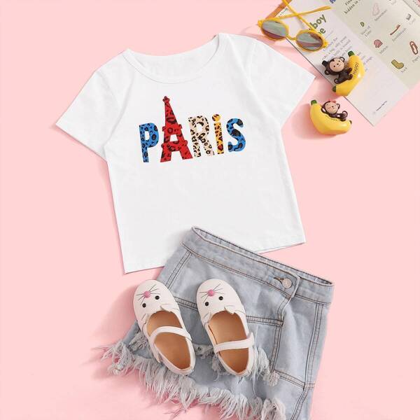 

Toddler Girl Letter Graphic Tee