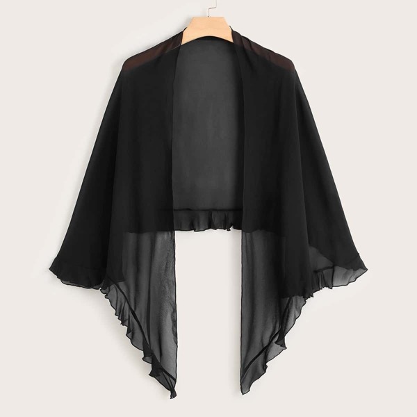 

Plus Asymmetrical Hem Sheer Kimono