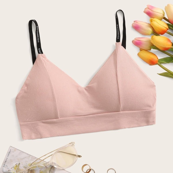 

Letter Tape Trim Bra