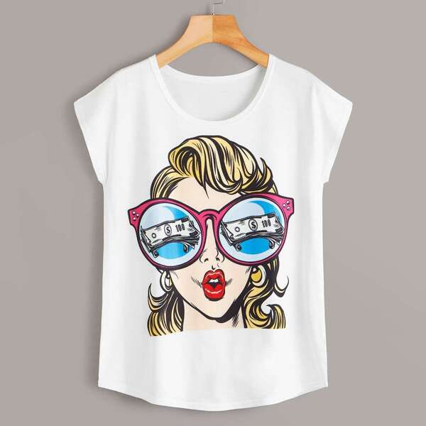 

Figure Graphic Cap Sleeve Tee