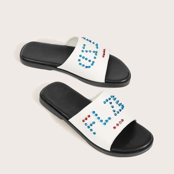 

Men Studded Decor Wide Fit Sliders